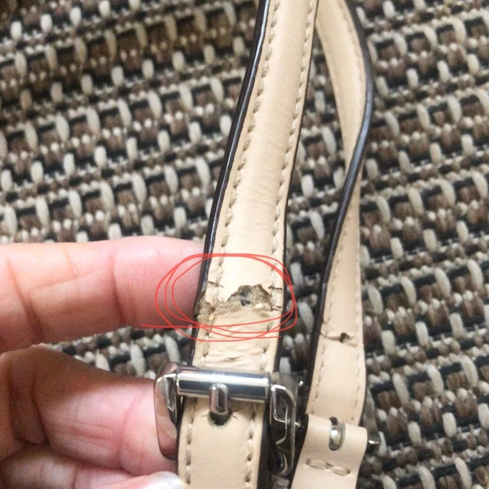 🟤Michael Kors MK Metallic Brown Shiny Tote Grab Handbag Purse w/Leather Straps
